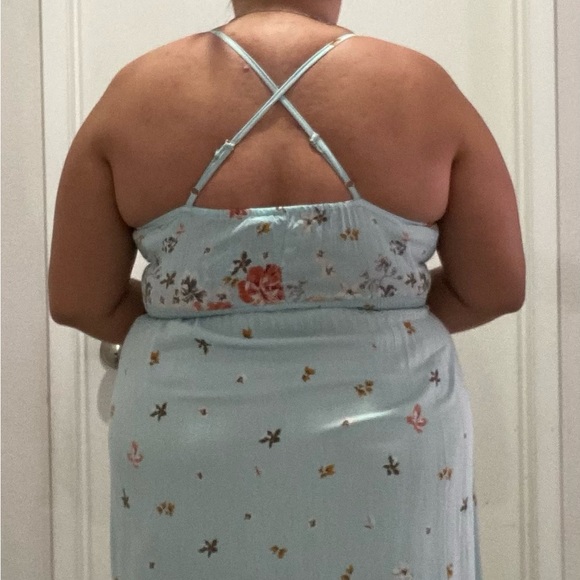 COPY - Angie Baby Blue and Coral Floral Boho Maxi Dress - Picture 2 of 6